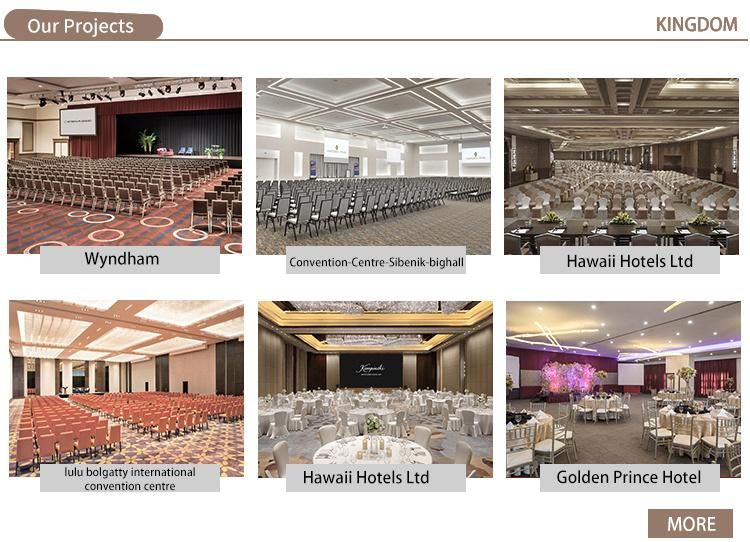 Foshan Furniture Rental Stacking Fancy Wood Like Steel Banquet Chairs