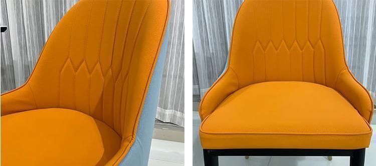 Velvet Navy Blue Upholstery Dining Chair in Stainless Steel Gold Black Leg Leather Restaurant Chair