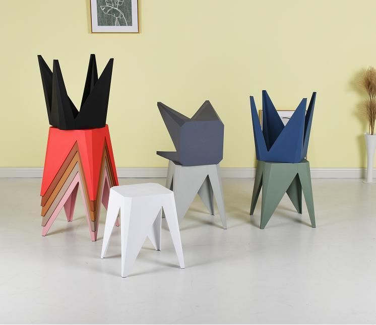 Modern Stylish Colordul Home Stackable Plastic Square Dining Chair