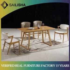 Solid Wood Rectangle Dining Table and Chair Set Modern Design New Arrival Factory Wholesale Home Furniture