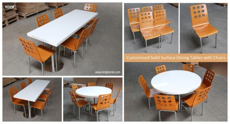 Stone Acrylic Solid Surface Square Table for Restaurant Fast Food Counter Dining Table