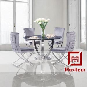 2019 Modern Furniture Stainless Steel Velvet Throne Chair for Home Living Room