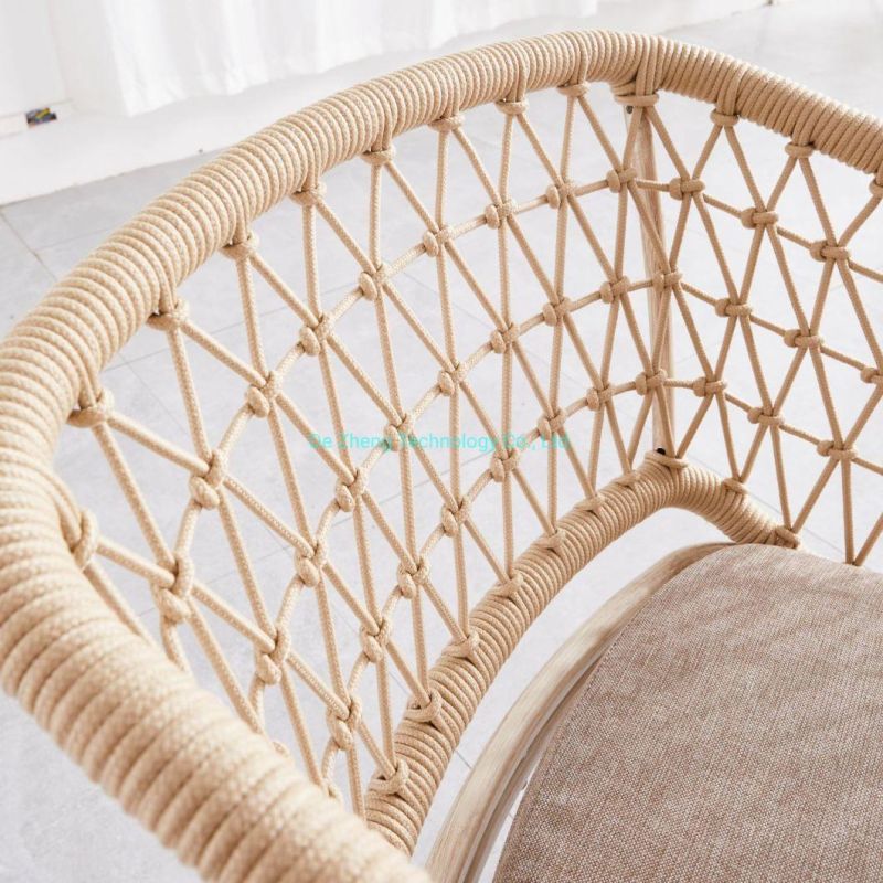 High Quality Luxury Rope Chair Comfortable Metal Outdoor Chair Stackable Factory Direct Outdoor Chair