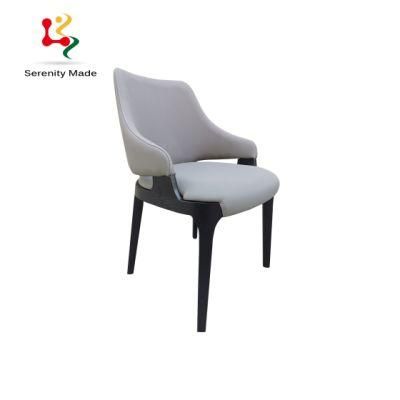 Modern Restaurant Furniture Wooden Legs Upholstered Dining Armchairs