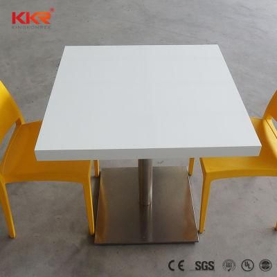Luxury Artificial Marble Stone Dining Table Set with Chairs, Solid Surface Restaurant Table