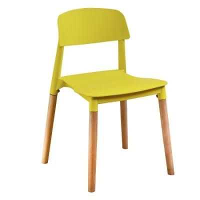 Relax Lounge Leisure Chair for Construction Project Stacking Conference Chair Yellow Dining Chair Bright PP Plastic Chair
