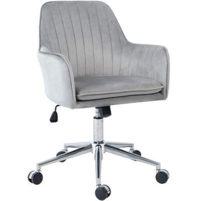 Office Chair Middle Back Modern Design Velvet Chair with Arms