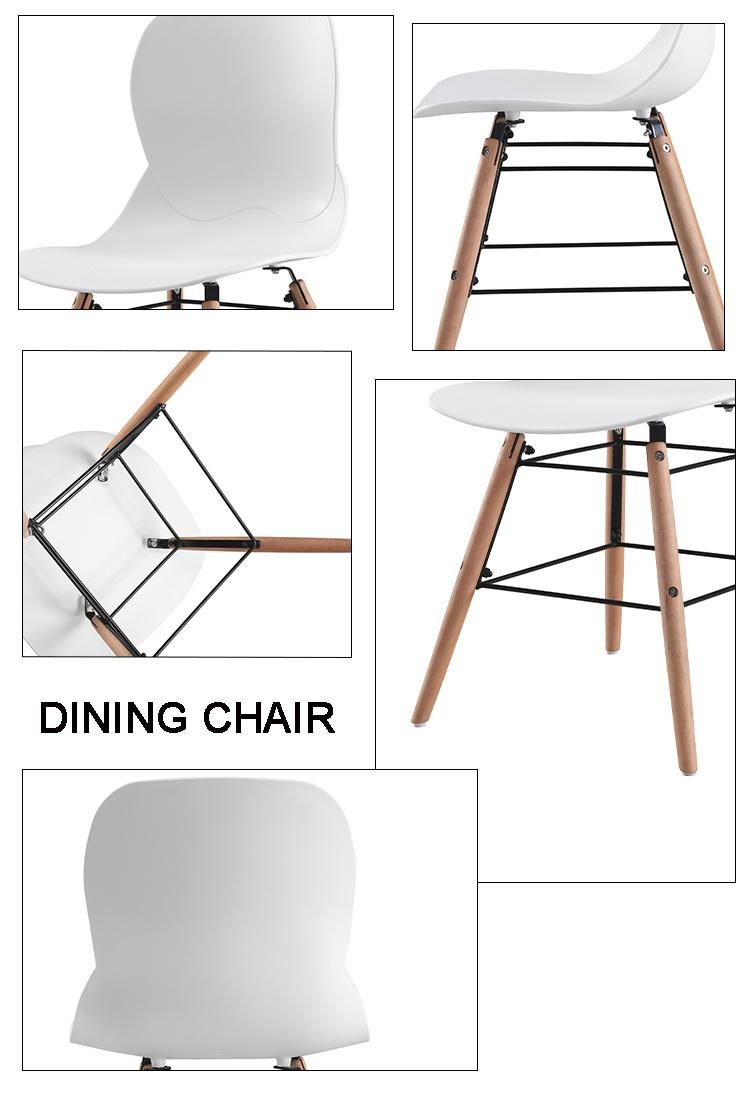 Factory Price Nordic Style Modern Chairs Outdoor Banquet Stool White PP Plastic Chair Wood Home Dining Furniture Restaurant Dining Chair for Dining Room