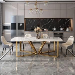 Stainless Steel Base Rose Gold Color Dining Table