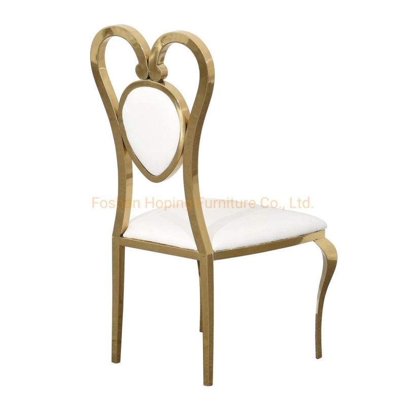 White Wedding Chair Pretty and Generous Western Style Hotel Chair with Metal Frame