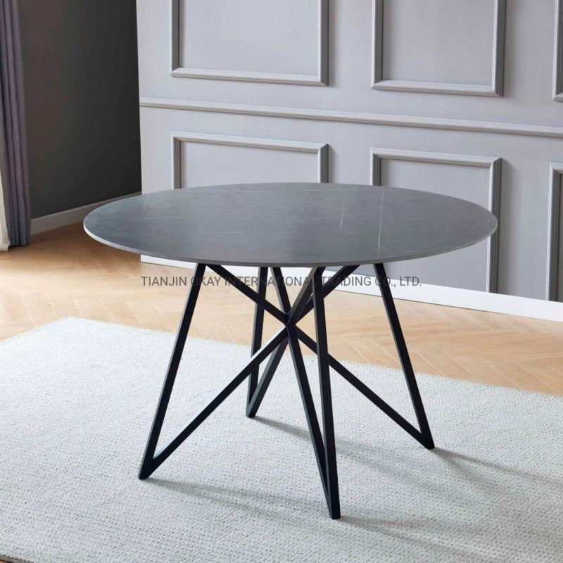 Factory Wholesale Price Living Room Nordic Sintered Stone Ceramic Round Dining Table