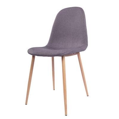 Factory Direct Home Furniture Iron Tube Legs Purple Fabric Dining Chair