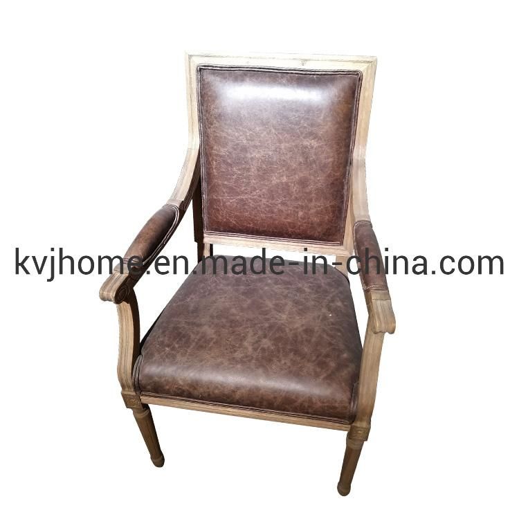 Kvj-Ec16 French Square Beige Fabric Square Armchair for Dining Room