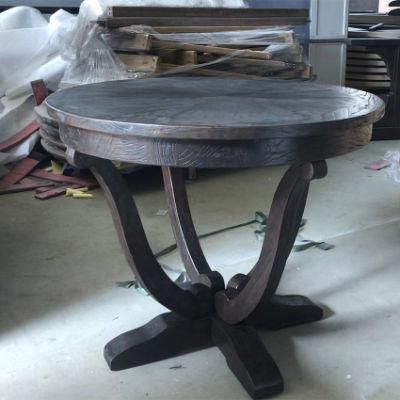 Kvj-9045 Black Wooden Round Dining Table