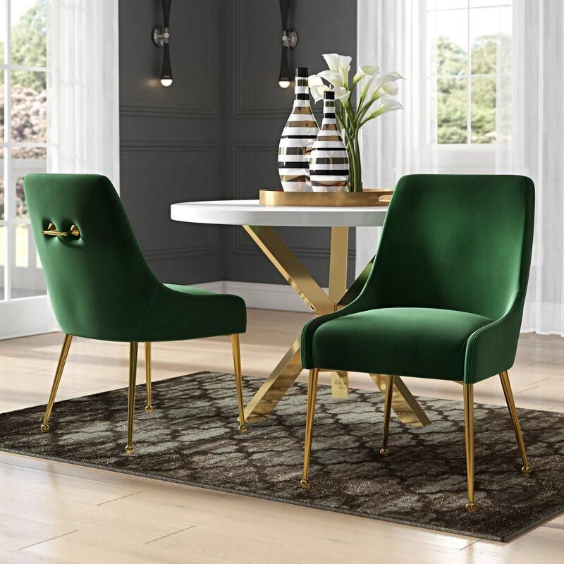 Luxury Velvet Fabric Ash Metal Legs Modern High-End Dining Chair for Villa