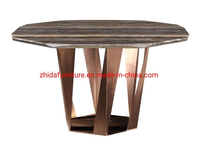 Modern Furniture Home Marble Top Dining Table for 5 Star Hotel