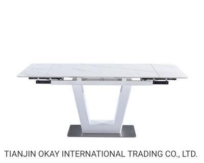 Customized Modern Rock Slab Stretchable Dining Table