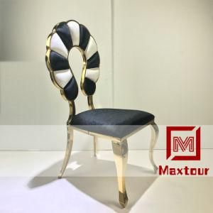 Luxury Flower Back Gold Stainless Steel Wedding Chair