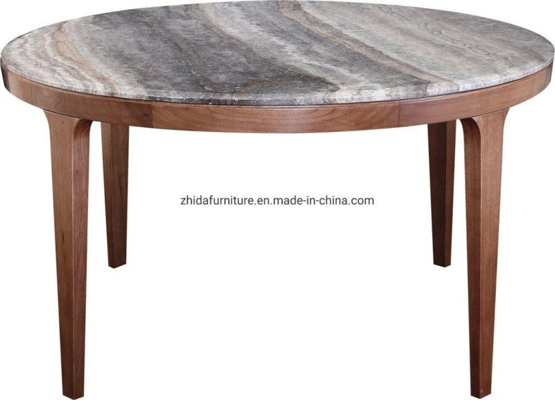 Modern Natural Stone Marble Dining Table with Round Shape
