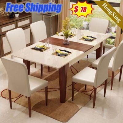 China Wholesale Modern Home Hotel Outdoor Living Room Furniture Wooden Restaurant Marble Tables Dining Table with Restaurant Chair