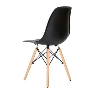 Modern Colored PP Chair Plastic Chair Beech Wood Legs Dining Chair with PP Cushion