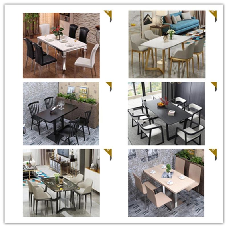 Factory Price Metal Dining Room Furniture Folded Dining Table with Chair
