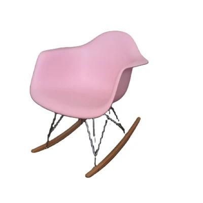 The Factory Produces Cheap Molded Plastic Rocking Chairs in White and Colored Medieval Minimalist Wooden Chairs