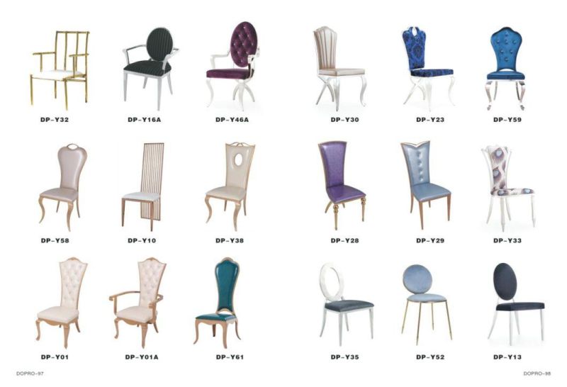 Simple Design Style Stainless Steel Dining Chair with Fabric Seat