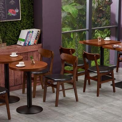 Natural and Retro Surface Treatment Dining Table for Coffee Shop Western Restaurant Furniture for Tea Shop