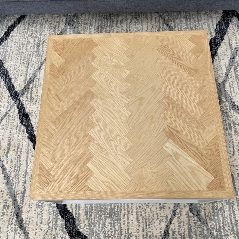 Restanurant Furniture Square Light Wood Color Frame Timber Table Top