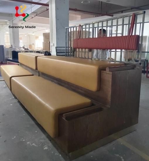 Commercial Furniture Custom Made PU Booth Sofa Hotel Lobby Leather Restaurant Booth Seating Waiting Sofa Booth Seating Bench