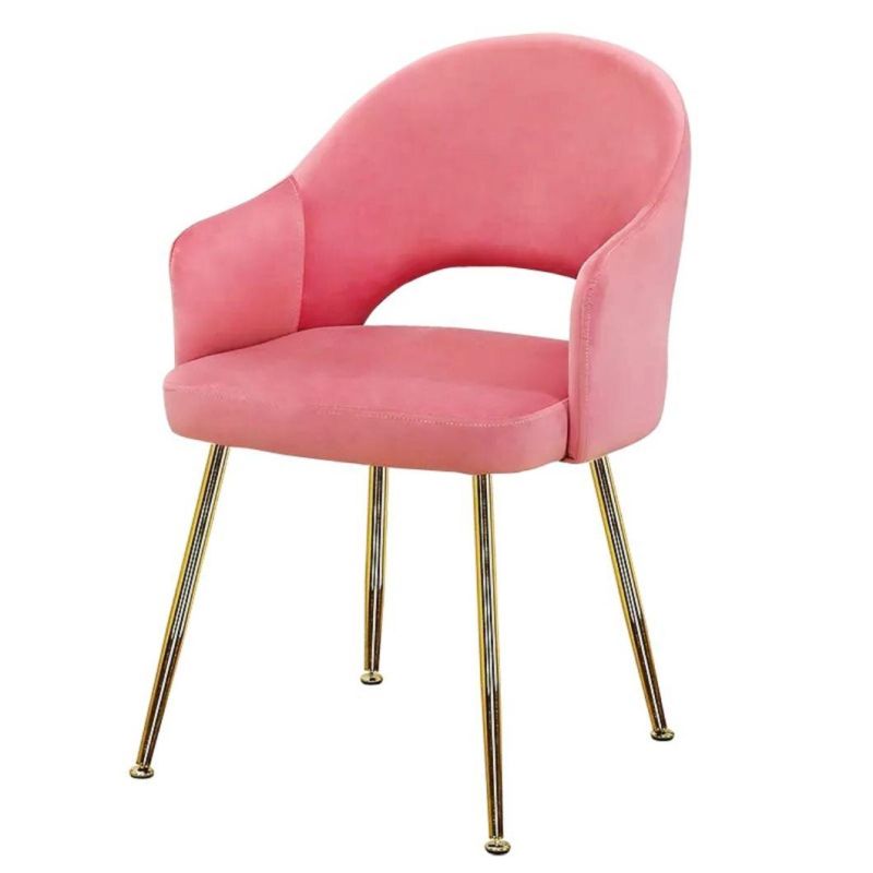 Cheap Whoelsale Velvet Upholstery Metal Chair Lounge Modern Leisure Dining Living Room Bar Banquet Party Hotel Restaurant PU Leather Fabric Table Set Furniture