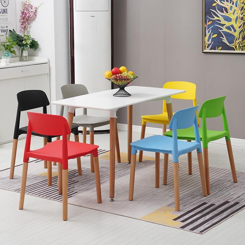 Nordic Design Furnitures Modern Wooden Frame Cafe Dining Chairs Plastic Chairs Cafeteria Dining Italian Dining Chair