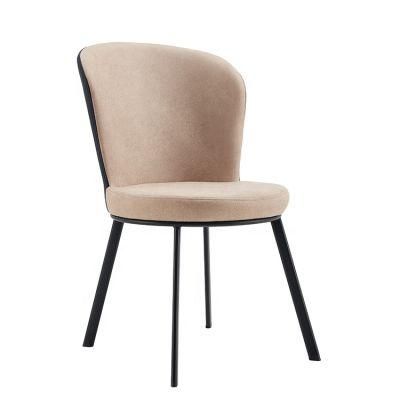 Luxury Modern Design Italian Style Leather Upholstered Wooden Dining Chair