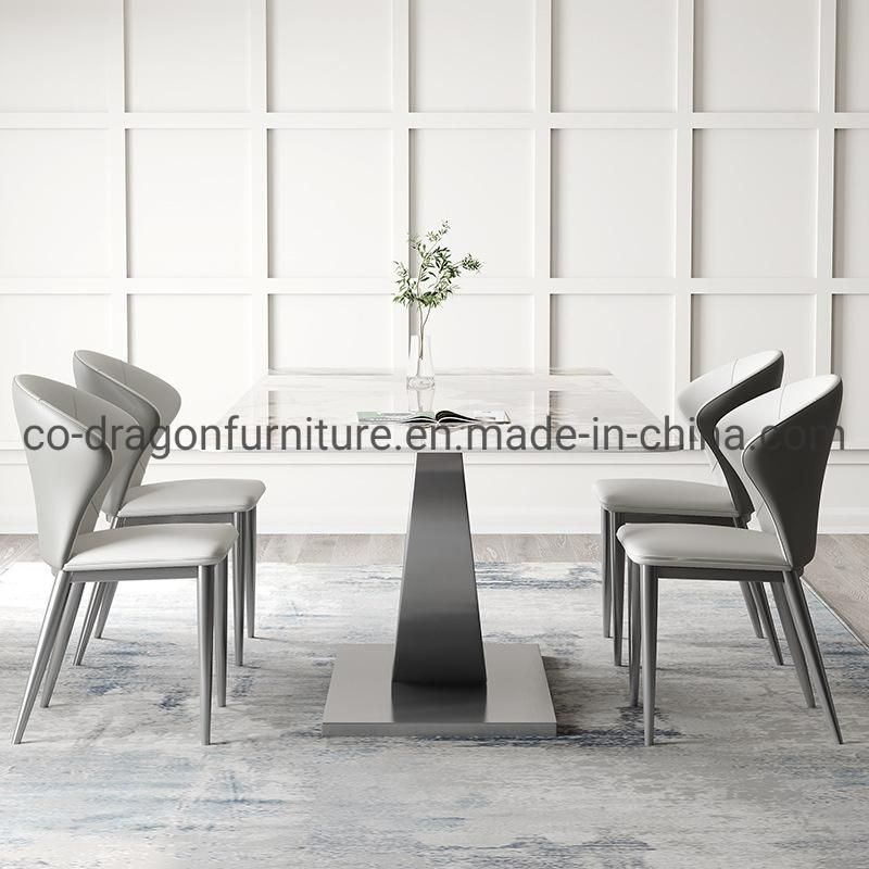 Fashion Steel Dining Table with Marble Top for Home Furniture