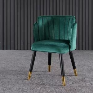 North Europe Modern Hotel Auditorium Green Flannelette Dining Chair