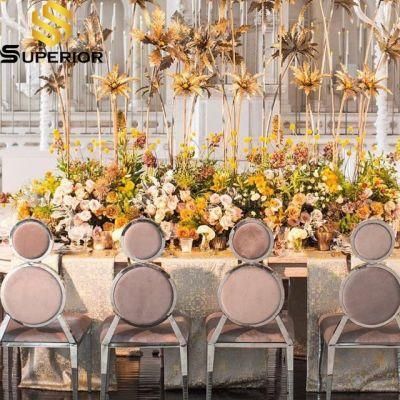 Modern Double Round High Back Gold Chair for Wedding Rental