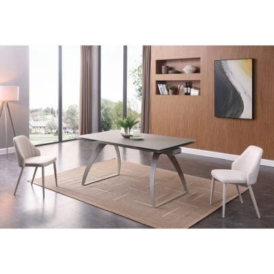 China Suppliers Furniture Glass Adjustable Dining Table