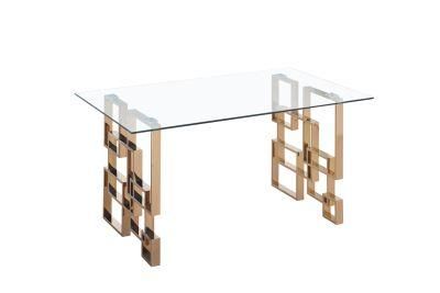 Morden Table Contemporary European Style Metal Legs Dining Table / Modern Luxury Dining Room Table for Home