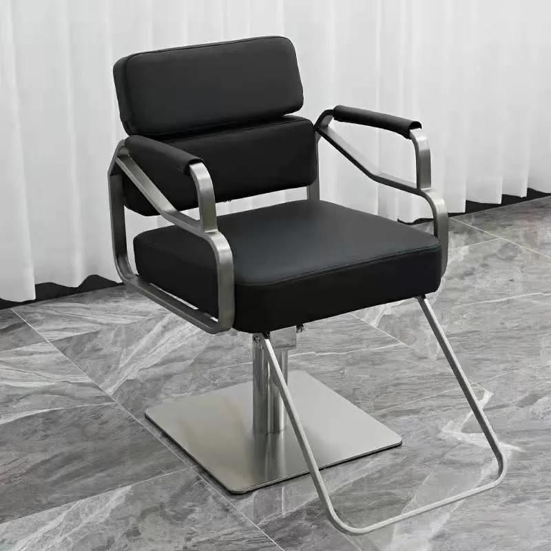 Beauty Salon Barber Shop Saloon Women Man Beige and Gold Color Stylish Lifting Hair Cut Hairdressing Chair
