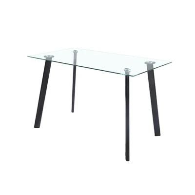 Iron Leg Dining Table Glass Top Dining Set for Kitchen