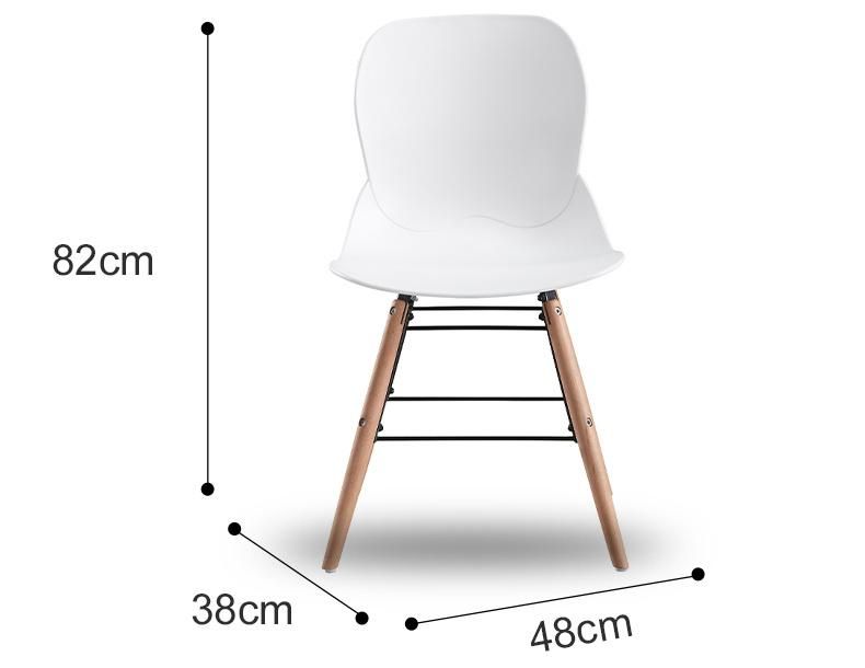 Factory Price Nordic Style Modern Chairs Outdoor Banquet Stool White PP Plastic Chair Wood Home Dining Furniture Restaurant Dining Chair for Dining Room