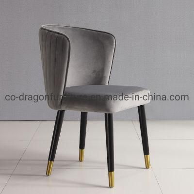 Hot Sale Europe Style Metal Legs Fabric Leather Dining Chair