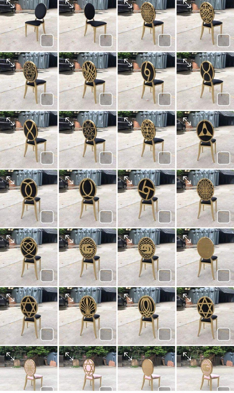 Modern Stainless Steel Furniture Chanel Chair Decoration Metal Table Chair Dining Room Chairs High Quality Factory Price Wedding Chair Tiffany Chair