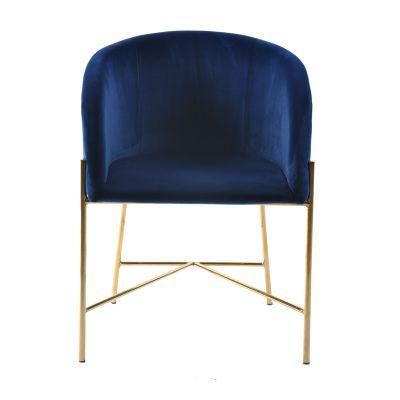 Home Velvet Restaurant Furniture Golden Chrome Leg Modern Design Dining Room Chair