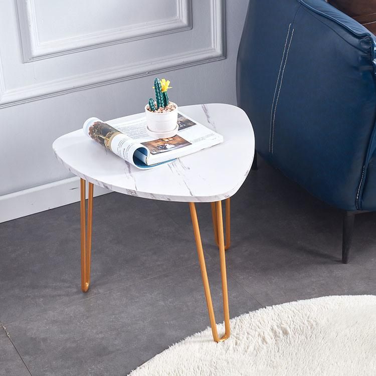 Special Offer White Glossy Round Solid Wood Coffee Table with Solid Three Leg