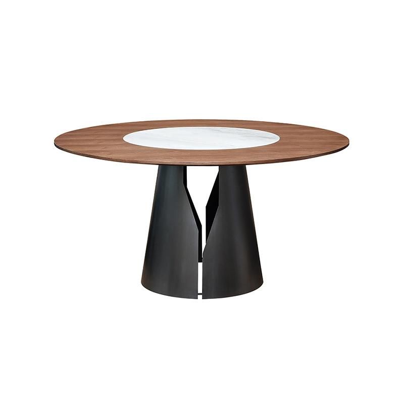 Customize Hotel Apartment Restaurant Villa Home Dining Room Furniture Brown Color Round Shape American Style Dining Table Wood