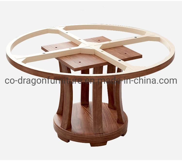 Modern Dining Table 6 Seats with Wooden and Marble Top