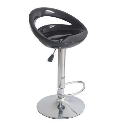 Adjustable Swivel Modern Kitchen Counter Top ABS Seat Metal Stool Simple Plastic Bar Stool