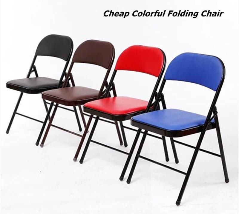 Wholesale Padded Cheap Used Metal Tube Steel Folding Chair
